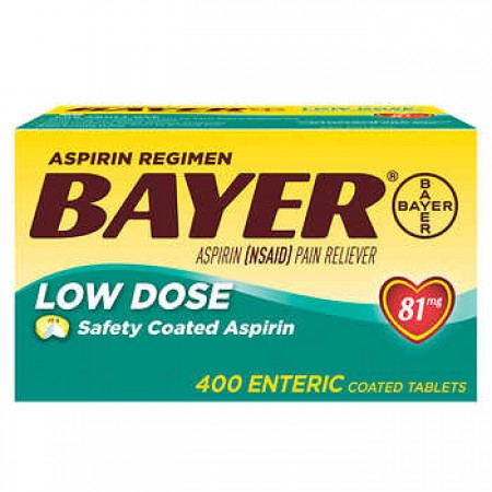 Bayer Low Dose Aspirin 81mg, 400 Tablets