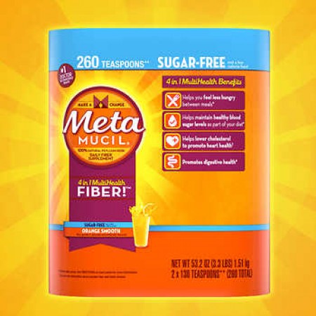 Metamucil 天然无糖膳食纤维粉 橙味130*2瓶