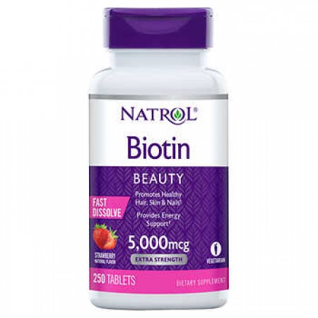 Natrol biotin生物素 维生素H养发防脱发5000mcg 250粒
