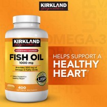 Kirkland fish oil柯克兰天然深海鱼油胶囊1000mg 400粒